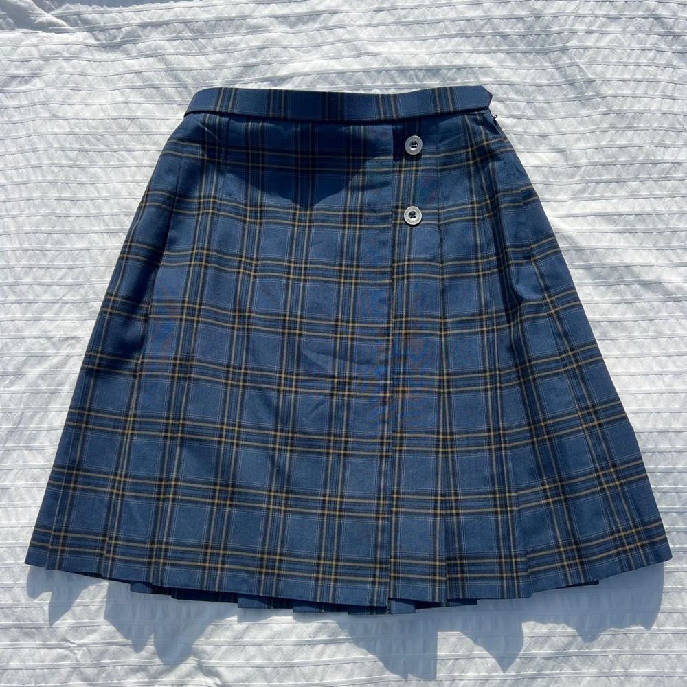 Japanese Kyoto Gakuen High School Uniform Plaid Pleated Skirt Predichant, 75cm
